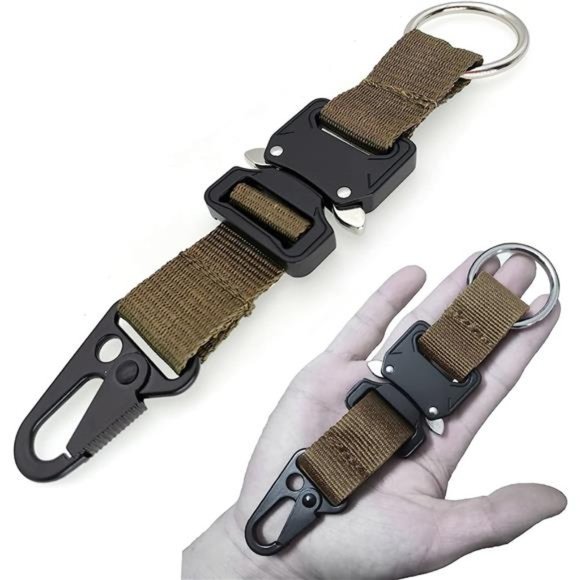 Tactical Key Chains for Men EDC Gear Clips with HK Clip and Stainless Steel Ring - Picture 1 of 6